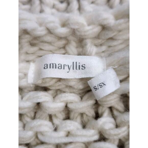 Amarillys Women's Chunky Knit Cardigan Pompom Balloon Sleeves Sweater Beige XS/S - Picture 5 of 6